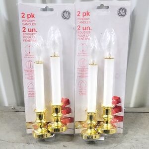 Gold and White Window Candles - 2 Pack Set Of 2 Battery Operated